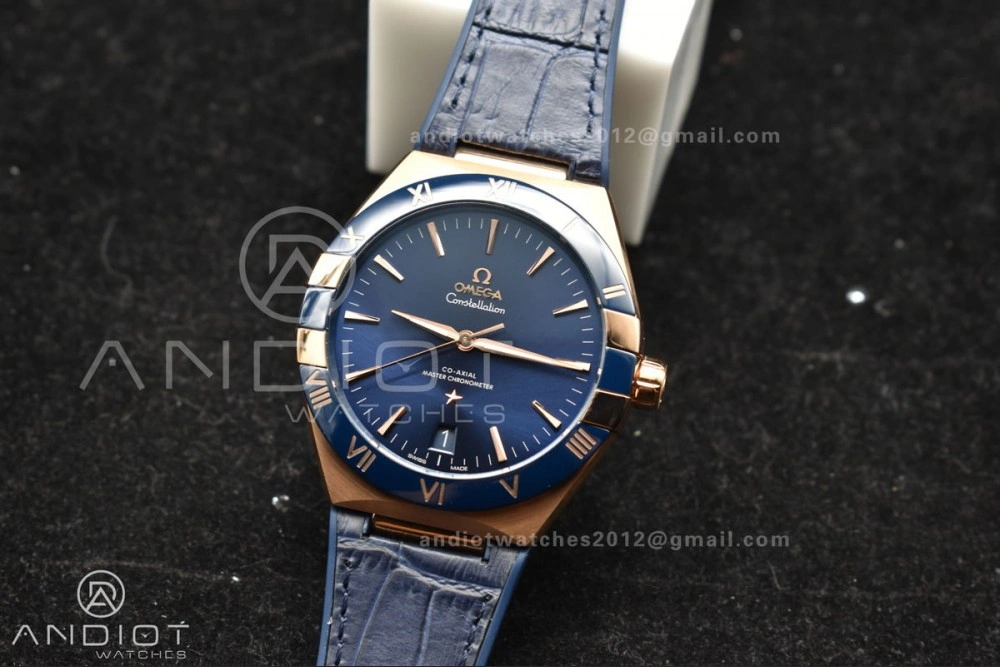 ComfortFit Constellation Blue Ceramic YG VSF 1:1 Best Edition Blue Dial On Blue Gummy Strap A8900 Super Clone 32