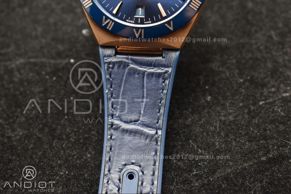 Durable Constellation Blue Ceramic YG VSF 1:1 Best Edition Blue Dial On Blue Gummy Strap A8900 Super Clone 541