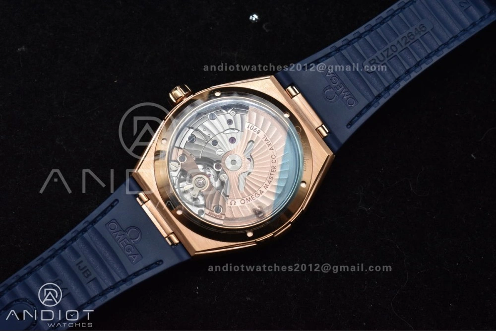 Durable Constellation Blue Ceramic YG VSF 1:1 Best Edition Blue Dial On Blue Gummy Strap A8900 Super Clone 541
