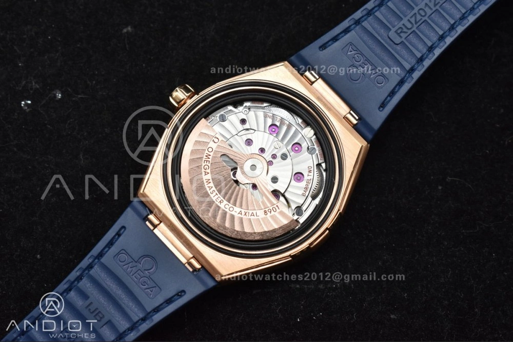 Durable Constellation Blue Ceramic YG VSF 1:1 Best Edition Blue Dial On Blue Gummy Strap A8900 Super Clone 541