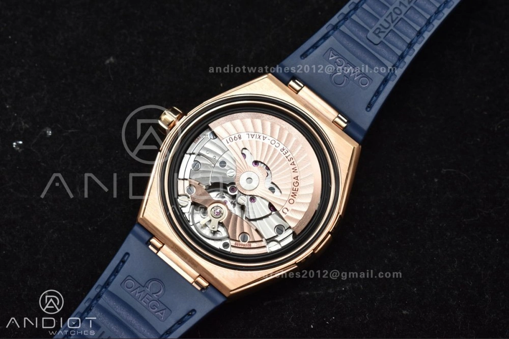 Durable Constellation Blue Ceramic YG VSF 1:1 Best Edition Blue Dial On Blue Gummy Strap A8900 Super Clone 541