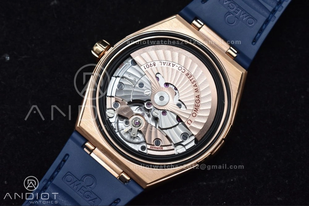 Durable Constellation Blue Ceramic YG VSF 1:1 Best Edition Blue Dial On Blue Gummy Strap A8900 Super Clone 541