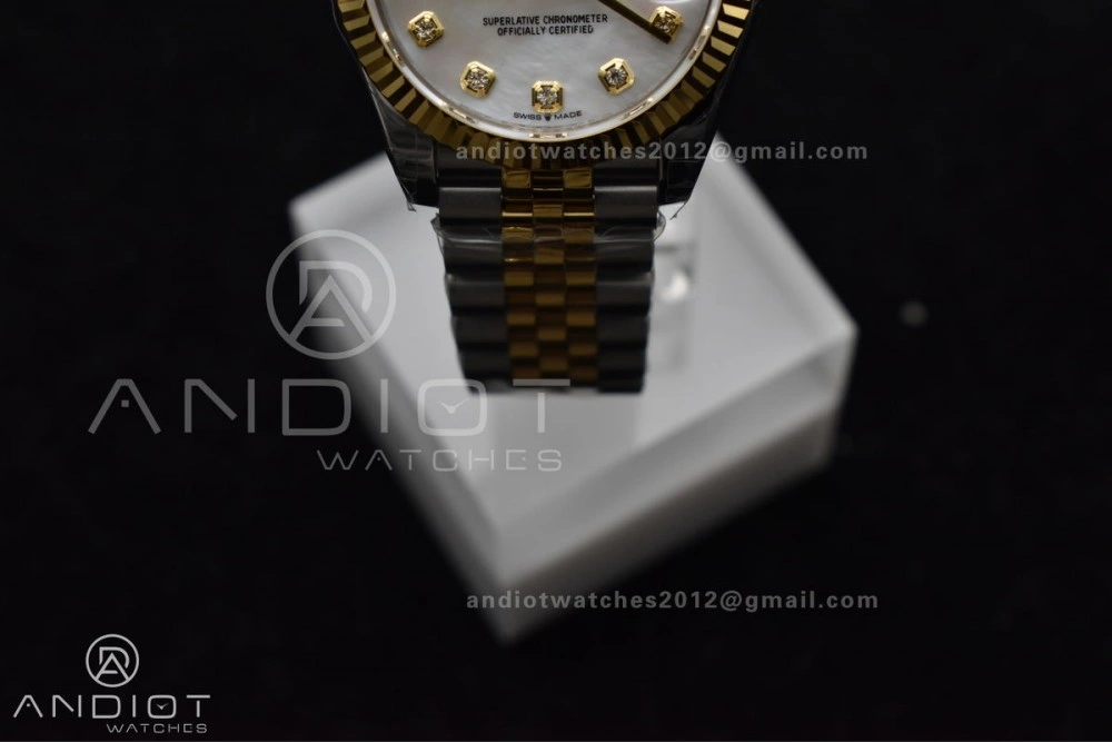 DateJust 31 Ladies 278271 GSF 316L Steel MOP Diamond Dial On YG President Bracelet Colorful 542