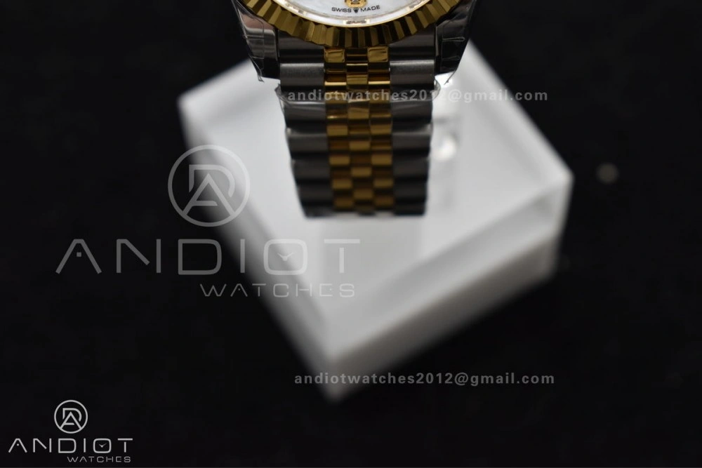 DateJust 31 Ladies 278271 GSF 316L Steel MOP Diamond Dial On YG President Bracelet Colorful 542
