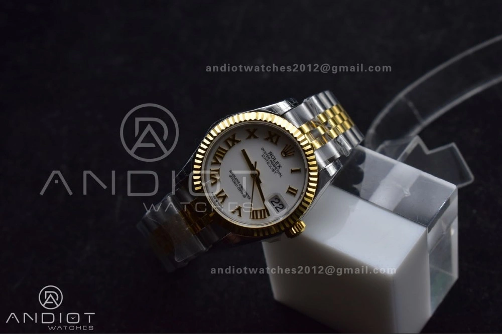 Lightweight DateJust 31 Ladies 278271 GSF 316L Steel White Dial Roman Markers on YG President Bracelet 550