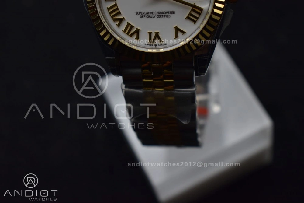 Lightweight DateJust 31 Ladies 278271 GSF 316L Steel White Dial Roman Markers on YG President Bracelet 550