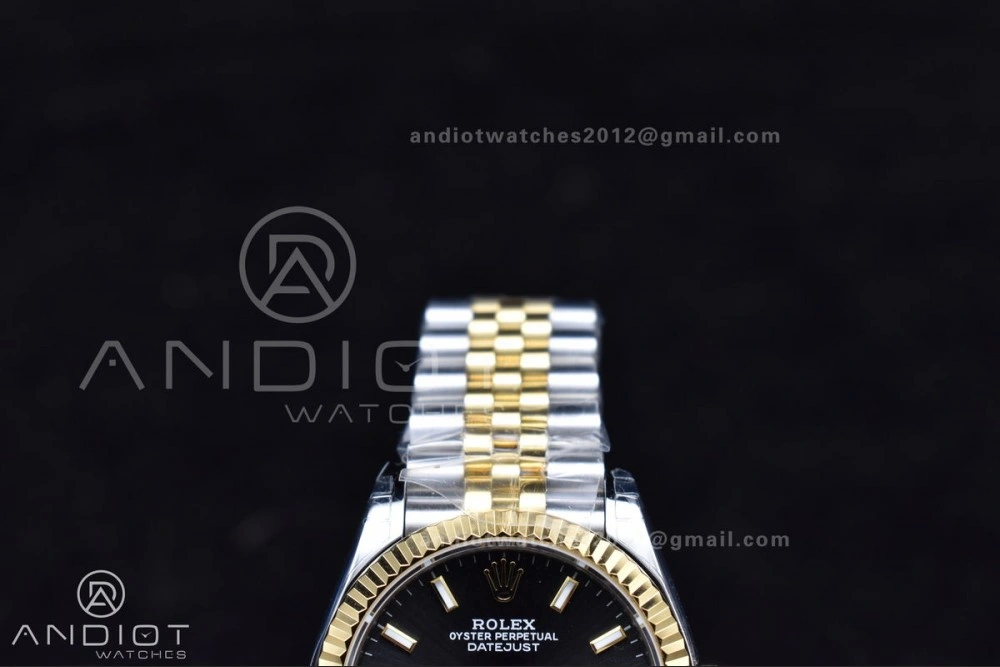 Soft DateJust 31 Ladies 278273 GSF 316L Steel Black Dial Stick Markers on YG President Bracelet 561