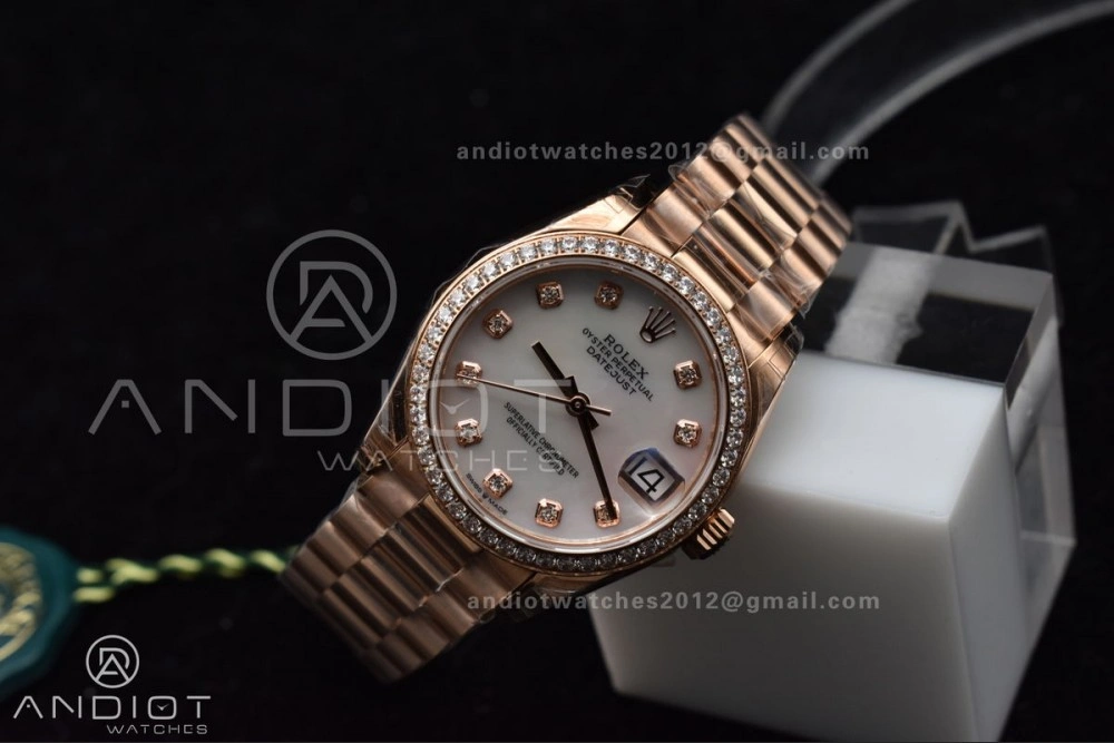 DateJust 31 Ladies 278275 GSF 316L Steel MOP Diamond Dial On Full RG Case and President Sytle Bracelet WellDesigned 551