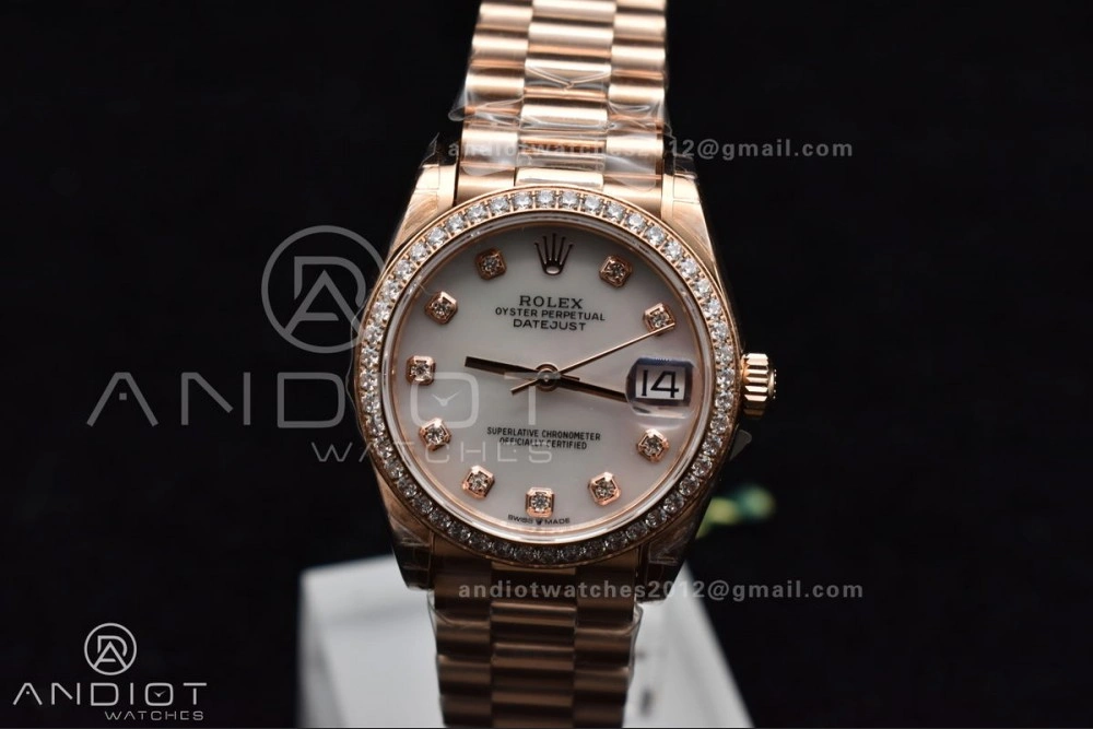 DateJust 31 Ladies 278275 GSF 316L Steel MOP Diamond Dial On Full RG Case and President Sytle Bracelet WellDesigned 551