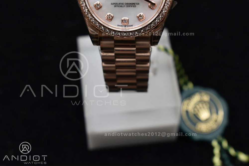 DateJust 31 Ladies 278275 GSF 316L Steel MOP Diamond Dial On Full RG Case and President Sytle Bracelet WellDesigned 551
