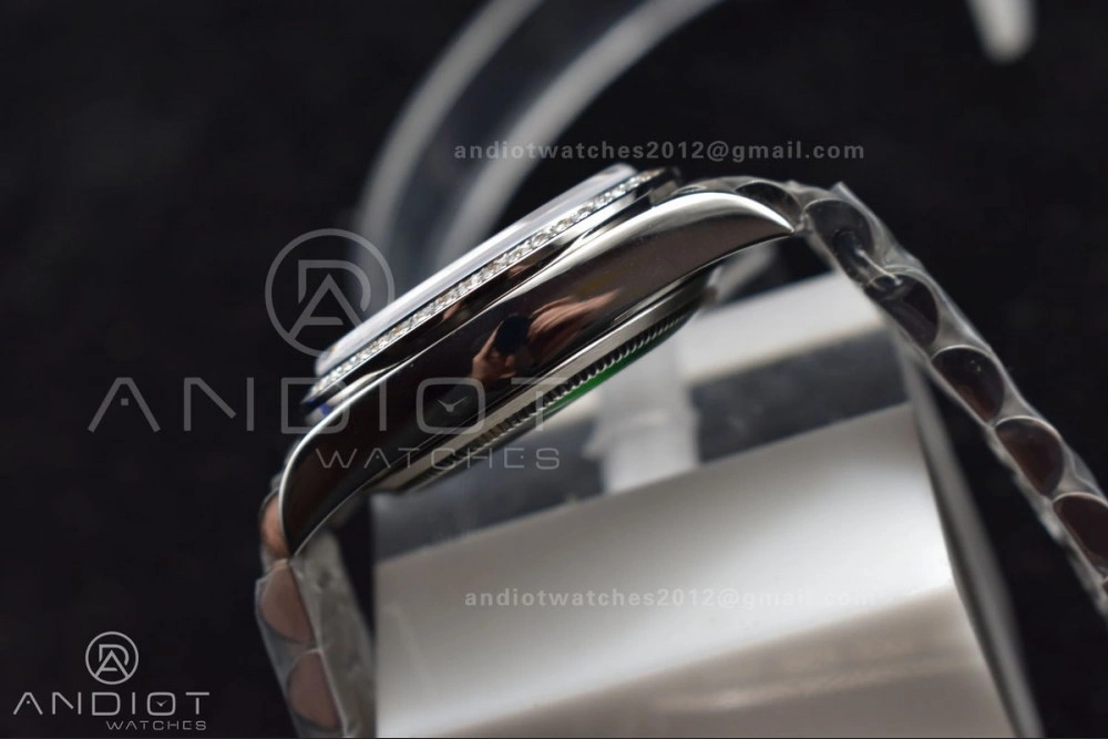 Contemporary DateJust 31 Ladies 278289 BPF 316L Steel Diamonds Bezel Purple Dial Roman Markers on President Style Bracelet 552