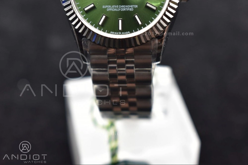 DateJust 31 Ladies 278289 WF 316L Steel Green Dial Stick Markers on President Syle Bracelet ZeroBulk 557