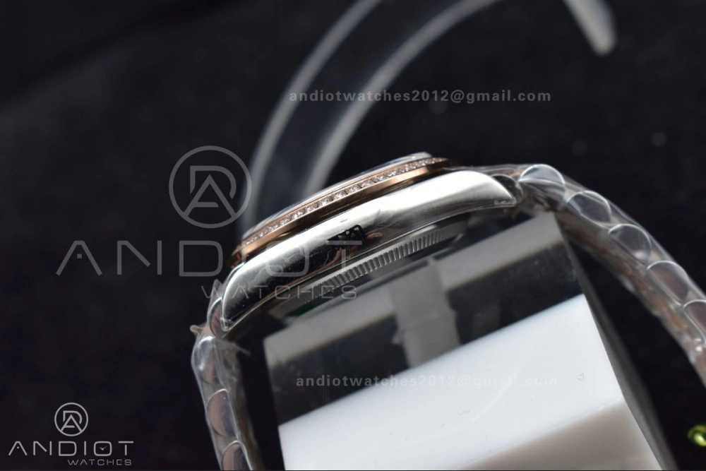 DateJust 31 Ladies 278289 WF RG 316L Steel Silver Dial Diamonds Bezel and Markers on President Syle Bracelet FlexibleFit 554