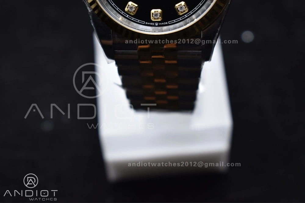 RelaxedFit DateJust 36 126233 Clean 1:1 Best Edition 904L Steel Black Diamonds Dial on SS YG Jubilee Bracelet VR 556