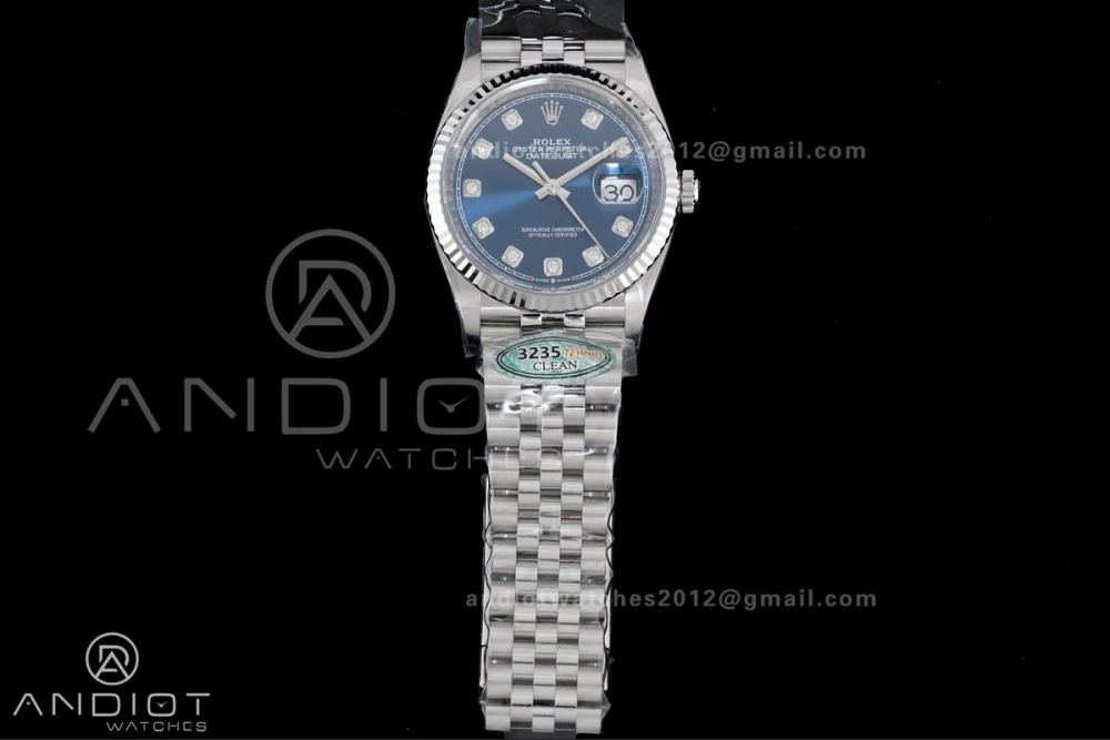Cozy DateJust 36 126234 Clean 1:1 Best Edition 904L Steel Blue Diamonds Dial on Jubilee Bracelet SH 555