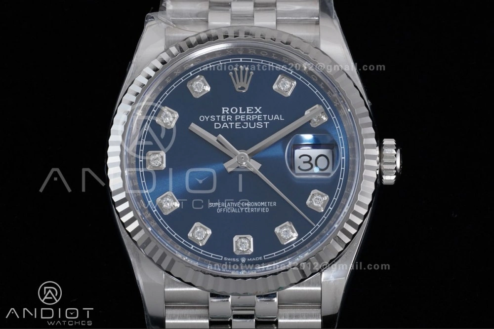 Cozy DateJust 36 126234 Clean 1:1 Best Edition 904L Steel Blue Diamonds Dial on Jubilee Bracelet SH 555