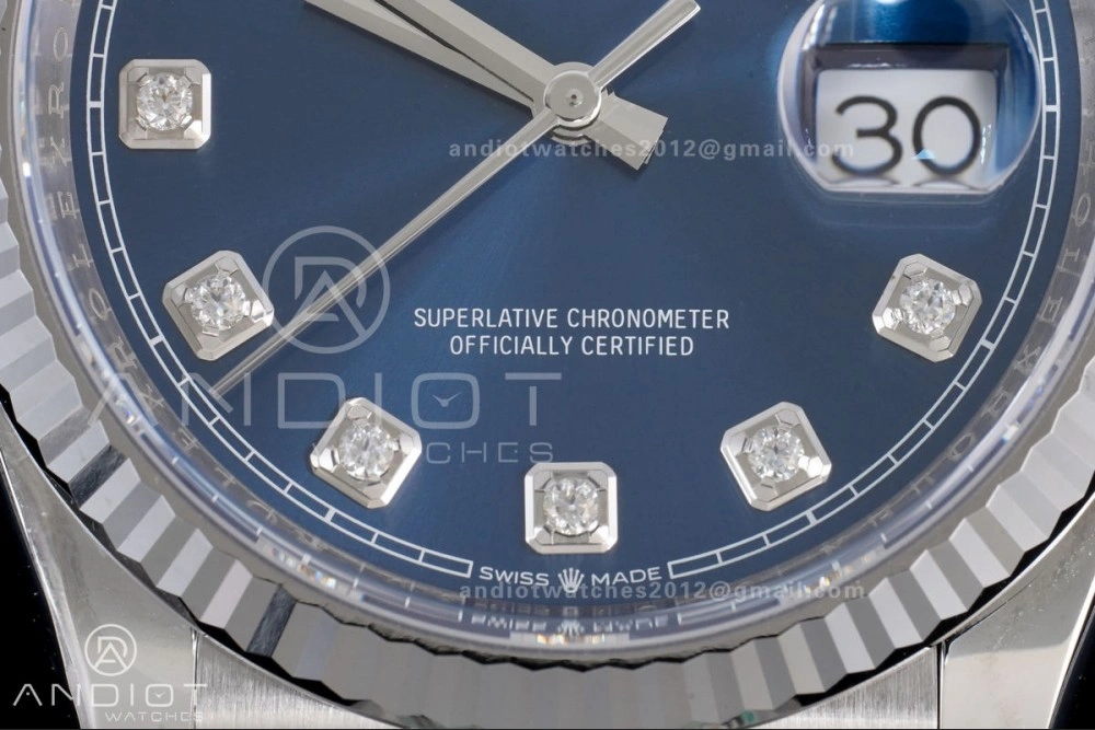 Cozy DateJust 36 126234 Clean 1:1 Best Edition 904L Steel Blue Diamonds Dial on Jubilee Bracelet SH 555