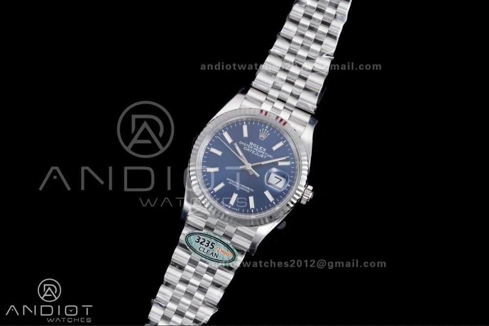 Unisex DateJust 36 126234 Clean 1:1 Best Edition 904L Steel Blue Stick Dial on Jubilee Bracelet SH 560