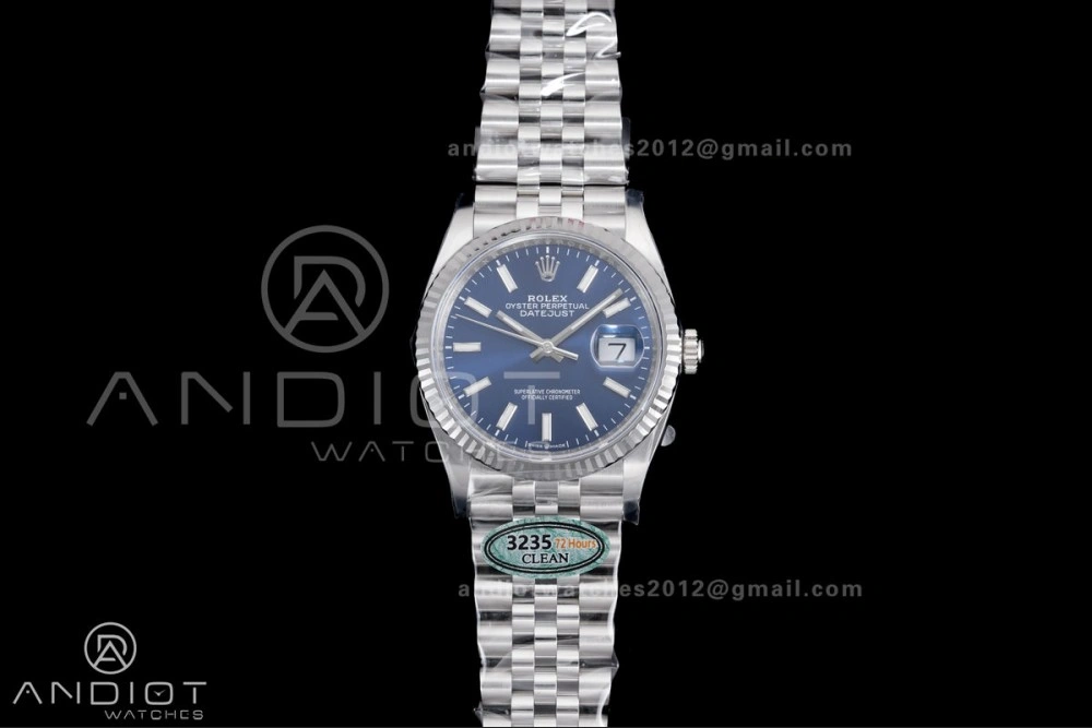 Unisex DateJust 36 126234 Clean 1:1 Best Edition 904L Steel Blue Stick Dial on Jubilee Bracelet SH 560