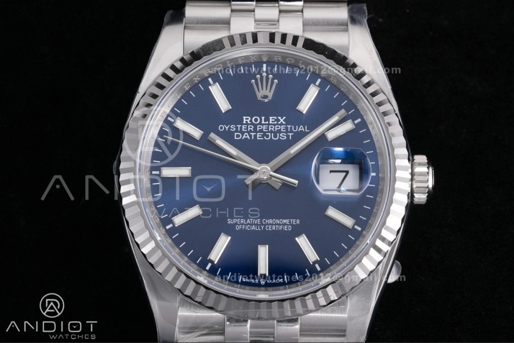 Unisex DateJust 36 126234 Clean 1:1 Best Edition 904L Steel Blue Stick Dial on Jubilee Bracelet SH 560