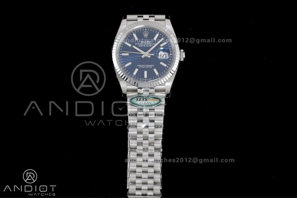 TechFriendly DateJust 36 126234 Clean 1:1 Best Edition 904L Steel Blue Texted Dial on Jubilee Bracelet SH 565