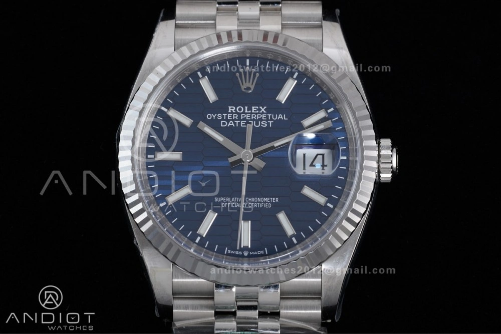 TechFriendly DateJust 36 126234 Clean 1:1 Best Edition 904L Steel Blue Texted Dial on Jubilee Bracelet SH 565