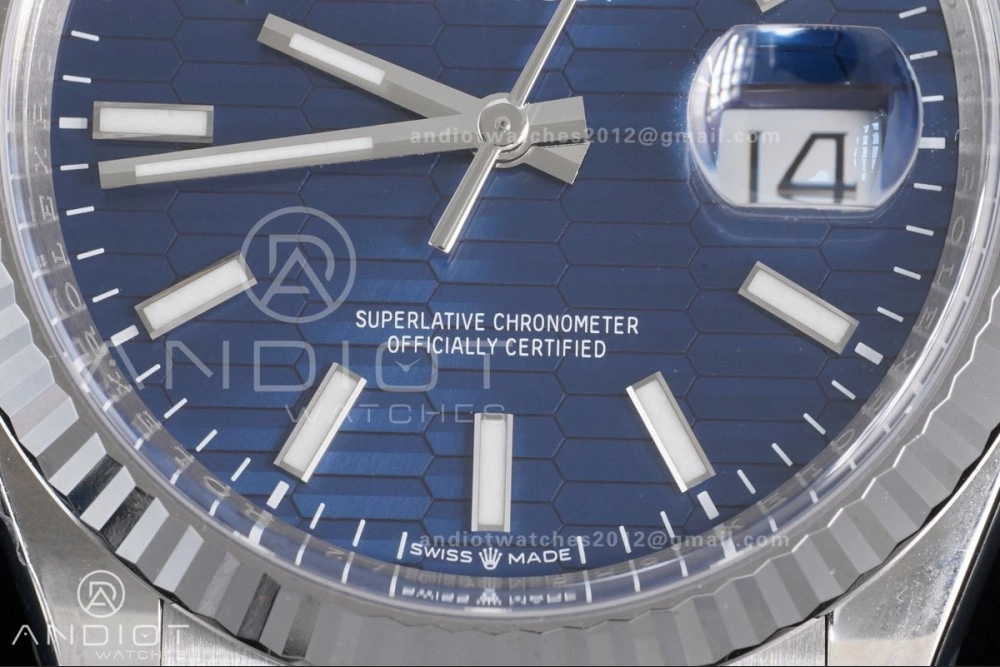 TechFriendly DateJust 36 126234 Clean 1:1 Best Edition 904L Steel Blue Texted Dial on Jubilee Bracelet SH 565