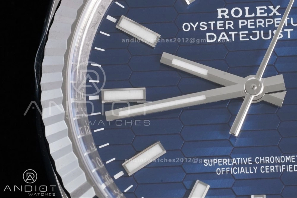 TechFriendly DateJust 36 126234 Clean 1:1 Best Edition 904L Steel Blue Texted Dial on Jubilee Bracelet SH 565
