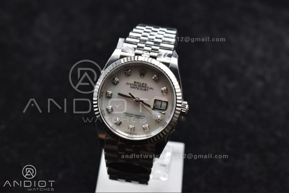 Chic DateJust 36 126234 Clean 1:1 Best Edition 904L Steel White MOP Diamonds Dial on Jubilee Bracelet VR 570