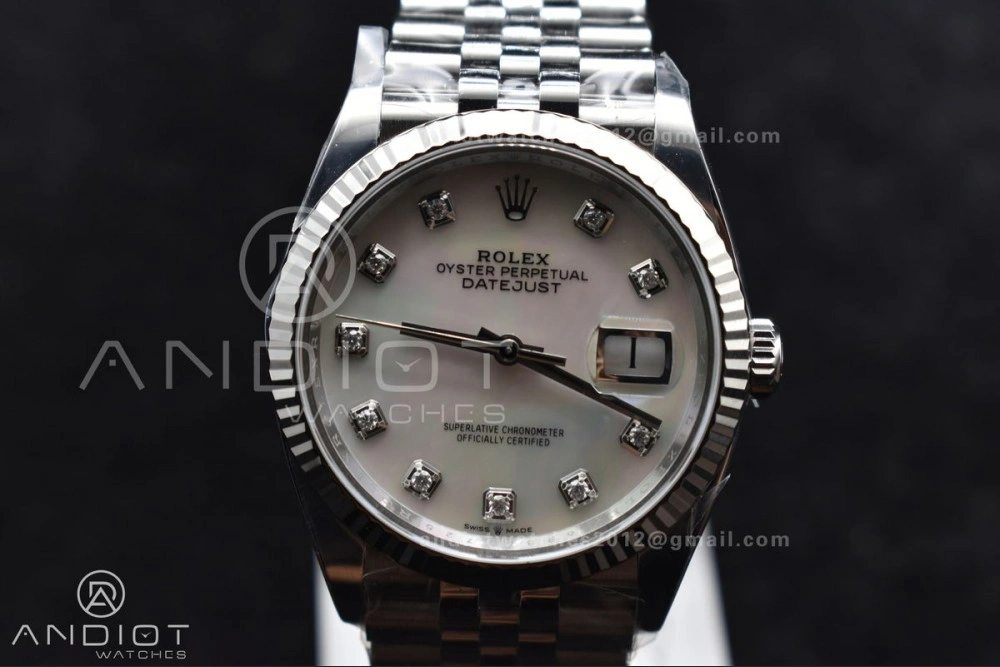 Chic DateJust 36 126234 Clean 1:1 Best Edition 904L Steel White MOP Diamonds Dial on Jubilee Bracelet VR 570