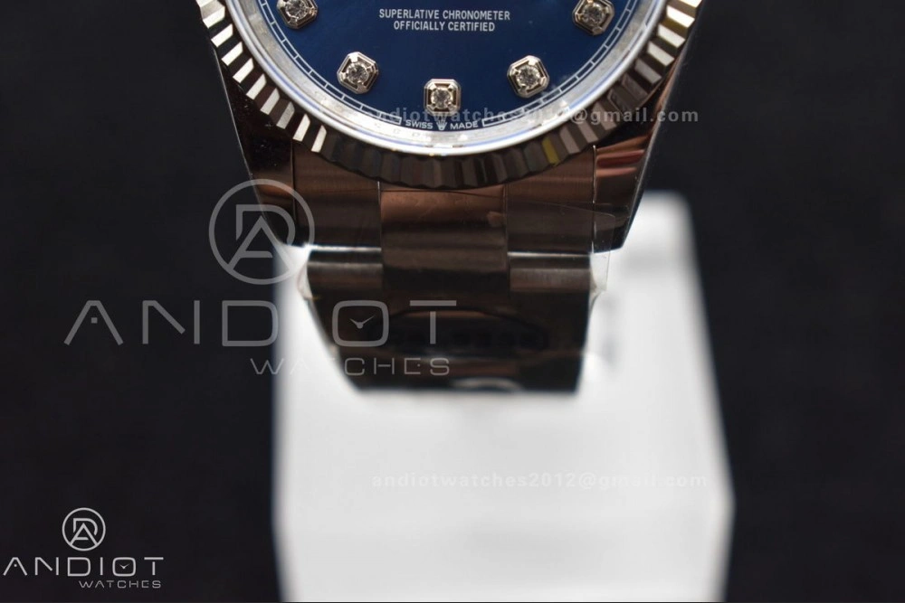 MultiPurpose DateJust 36 DIWF 1:1 Best Edition 904L Steel Blue Diamonds Dial on Oyster Bracelet SA 403