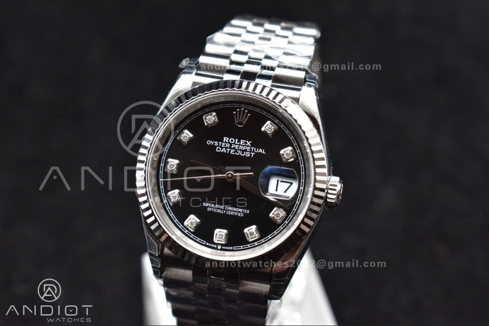 TechFriendly DateJust 36 SS 126234 VSF 1:1 Best Edition 904L Steel Black Diamond Dial On Jubilee Bracelet VS 410