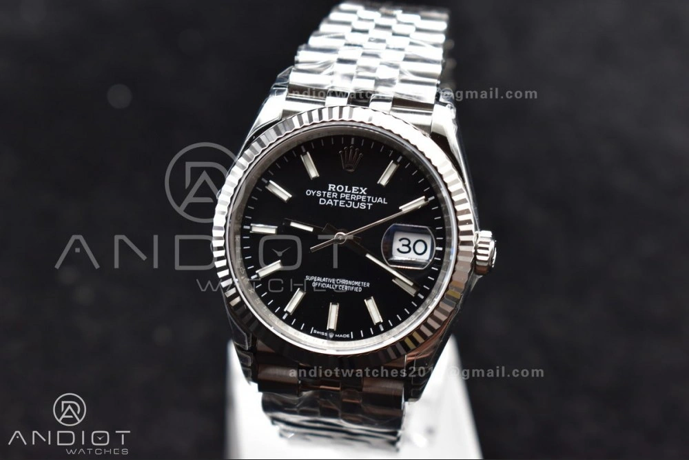 Bright DateJust 36 SS 126234 VSF 1:1 Best Edition 904L Steel Black Stick Dial on Jubilee Bracelet VS 417