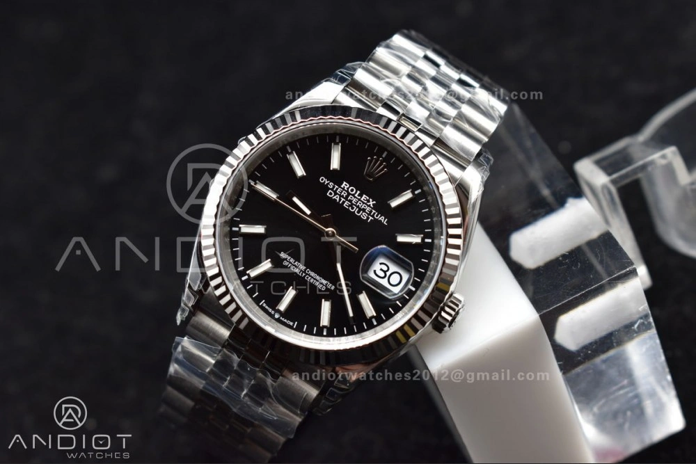 Bright DateJust 36 SS 126234 VSF 1:1 Best Edition 904L Steel Black Stick Dial on Jubilee Bracelet VS 417