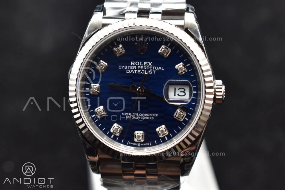 Unisex DateJust 36 SS 126234 VSF 1:1 Best Edition 904L Steel Blue Diamond Dial On Jubilee Bracelet VS 571