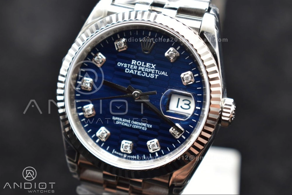 Unisex DateJust 36 SS 126234 VSF 1:1 Best Edition 904L Steel Blue Diamond Dial On Jubilee Bracelet VS 571