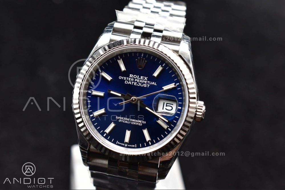 Sophisticated DateJust 36 SS 126234 VSF 1:1 Best Edition 904L Steel Blue Stick Dial On Jubilee Bracelet VS 420