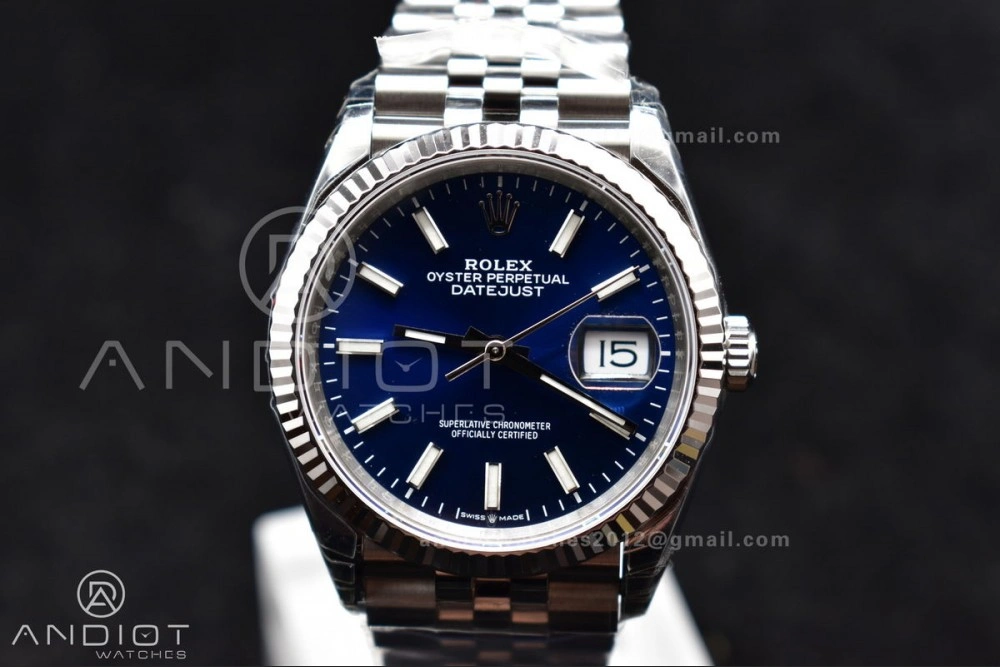 Sophisticated DateJust 36 SS 126234 VSF 1:1 Best Edition 904L Steel Blue Stick Dial On Jubilee Bracelet VS 420