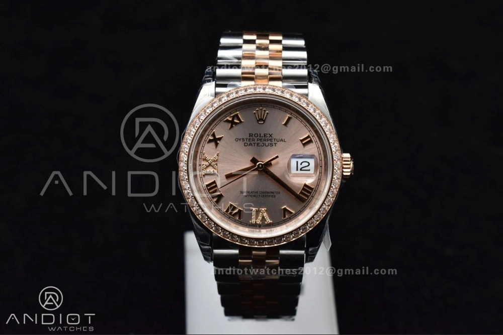 FreshLook DateJust 36 SS 126281rbr VSF 1:1 Best Edition 904L Steel RG Roman Dial on Jubilee Bracelet VS 572