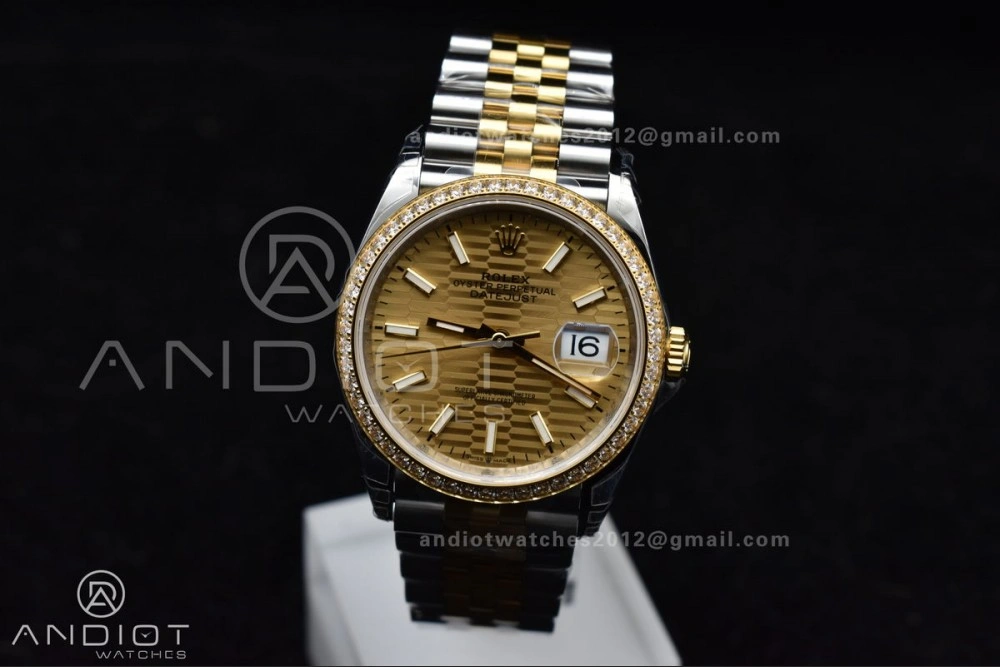 FashionForward DateJust 36 SS 126283rbr VSF 1:1 Best Edition 904L Steel YG Textured Dial on Jubilee Bracelet VS 575