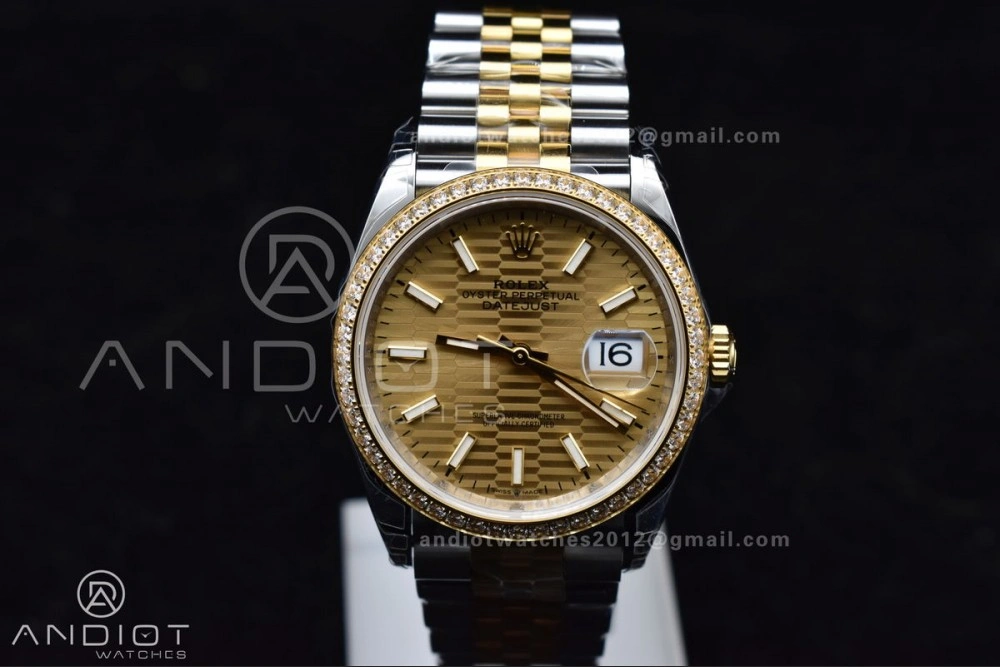 FashionForward DateJust 36 SS 126283rbr VSF 1:1 Best Edition 904L Steel YG Textured Dial on Jubilee Bracelet VS 575