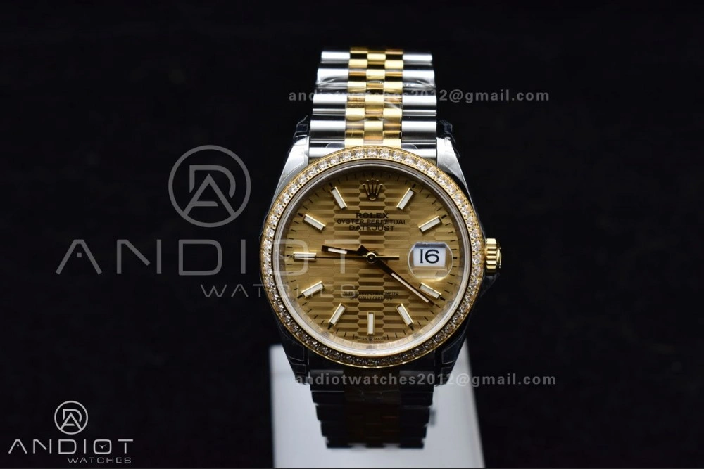 FashionForward DateJust 36 SS 126283rbr VSF 1:1 Best Edition 904L Steel YG Textured Dial on Jubilee Bracelet VS 575