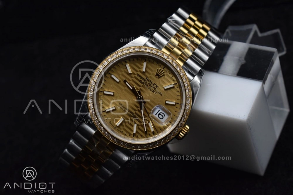 FashionForward DateJust 36 SS 126283rbr VSF 1:1 Best Edition 904L Steel YG Textured Dial on Jubilee Bracelet VS 575