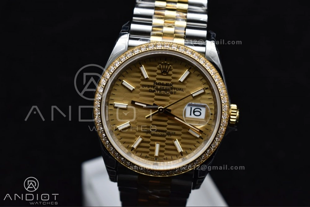 FashionForward DateJust 36 SS 126283rbr VSF 1:1 Best Edition 904L Steel YG Textured Dial on Jubilee Bracelet VS 575