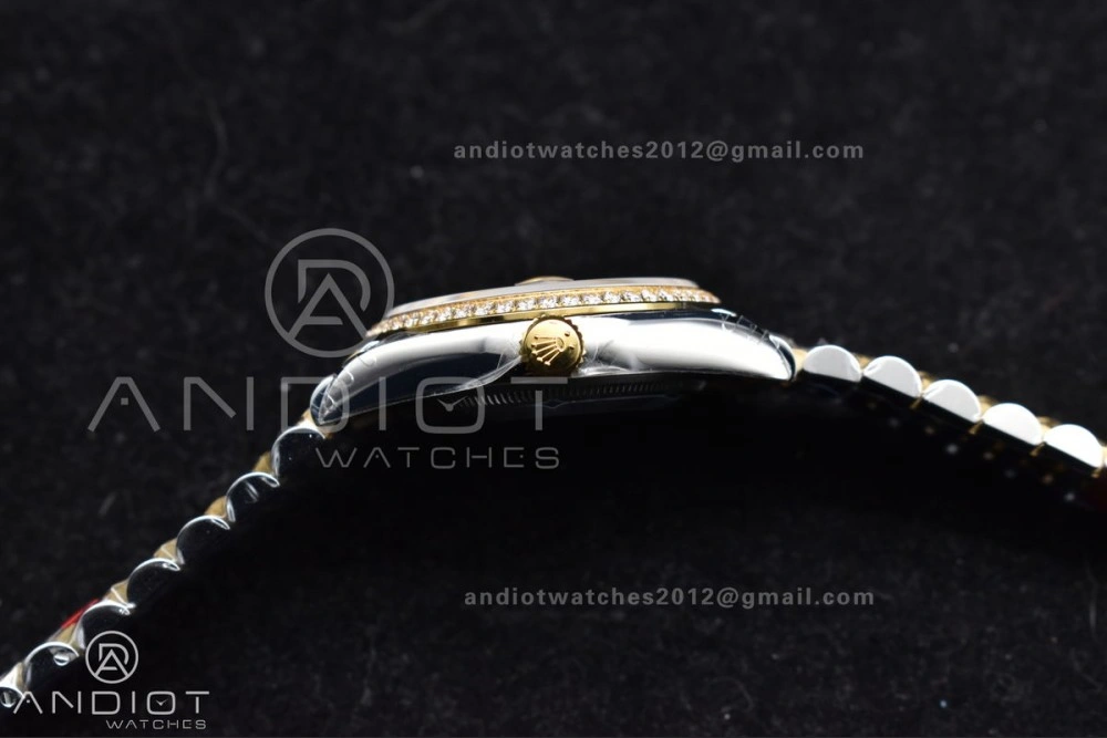 Comfortable DateJust 36 SS 126283rbr VSF 1:1 Best Edition 904L Steel YG Textured Diamonds Dial on Jubilee Bracelet VS 577