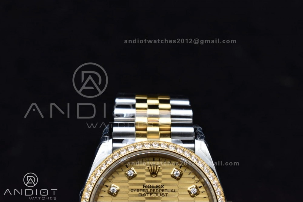Comfortable DateJust 36 SS 126283rbr VSF 1:1 Best Edition 904L Steel YG Textured Diamonds Dial on Jubilee Bracelet VS 577