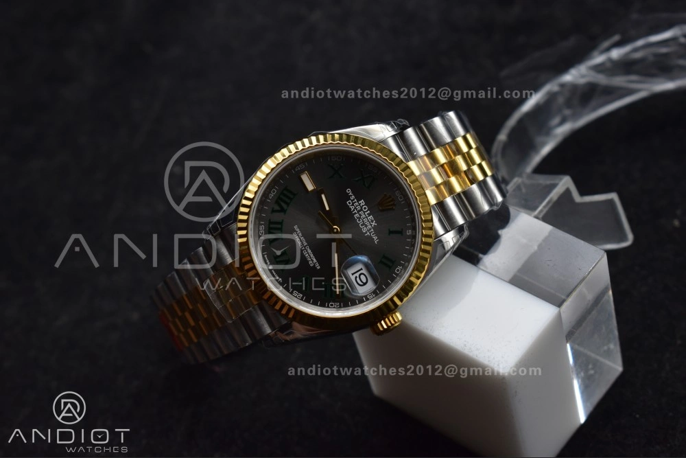 ModernLook DateJust 36 SS RG 126231 VSF 1:1 Best Edition 904L Steel Gray Dial Green Roman Marker on Jubilee Bracelet VS 578