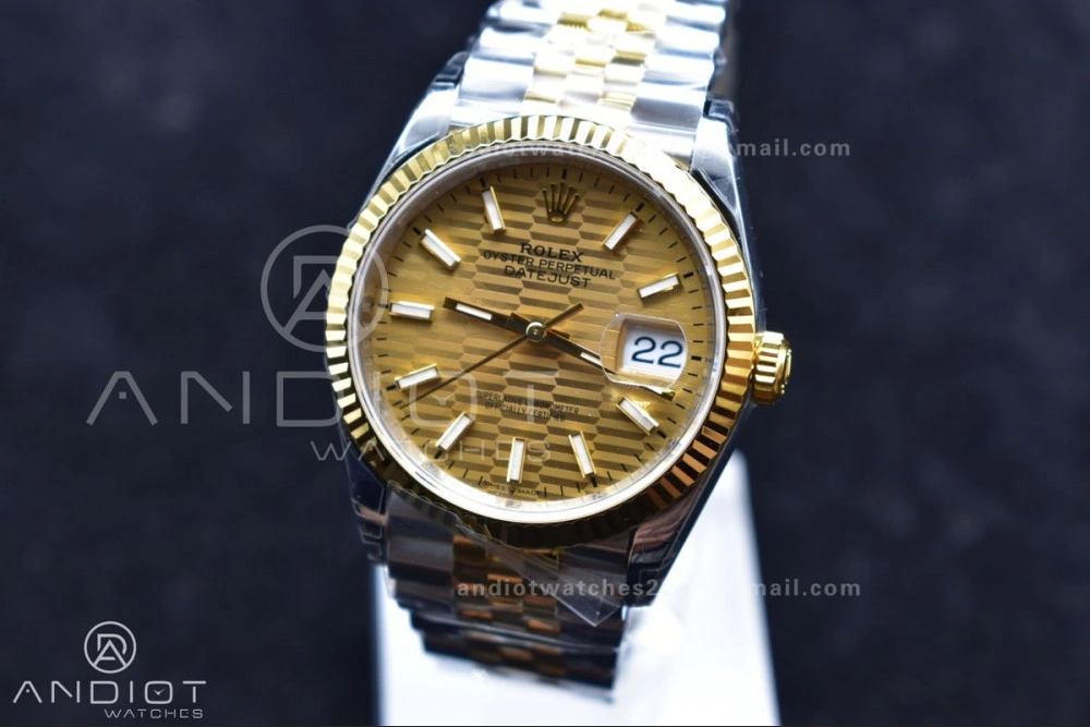 Elegant DateJust 36 SS YG 126231 VSF 1:1 Best Edition 904L Steel Gold Textured Dial on Jubilee Bracelet VS 592
