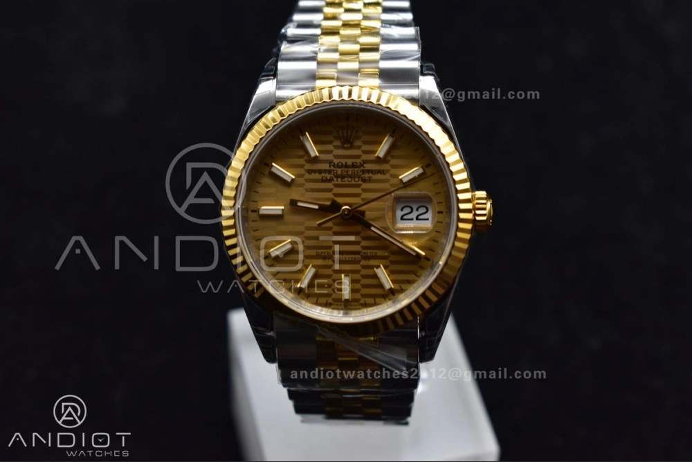 Elegant DateJust 36 SS YG 126231 VSF 1:1 Best Edition 904L Steel Gold Textured Dial on Jubilee Bracelet VS 592