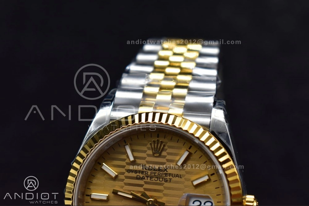 Elegant DateJust 36 SS YG 126231 VSF 1:1 Best Edition 904L Steel Gold Textured Dial on Jubilee Bracelet VS 592